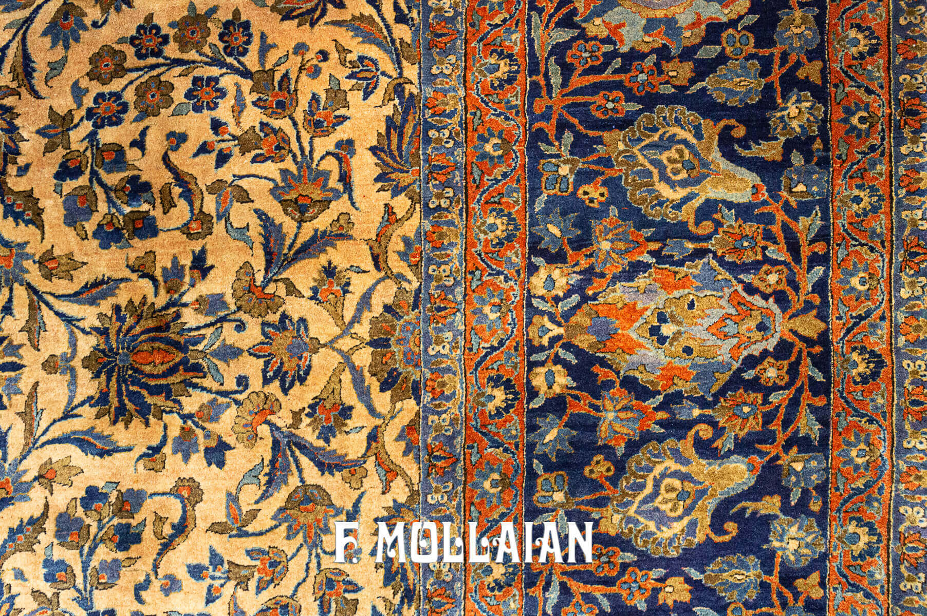 All-over Antique Persian Kashan Kurk Over-size Carpet n°:70729208